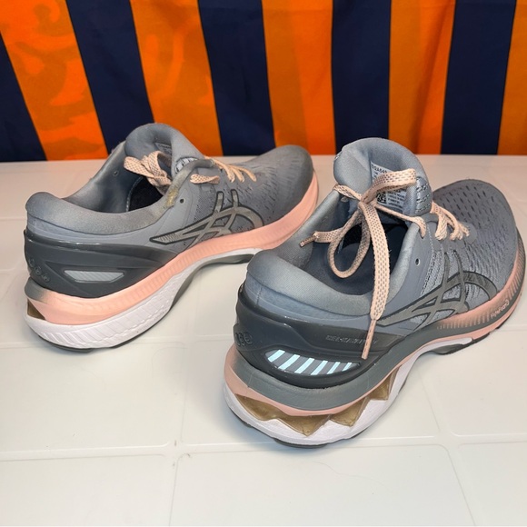 Asics Gel-Kayano 27 Women's Size 8.5 Running Shoes Gray Pink low top lightweight - Picture 2 of 9